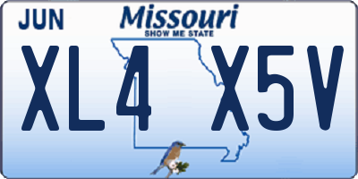 MO license plate XL4X5V