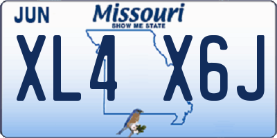 MO license plate XL4X6J