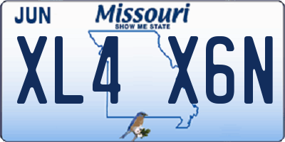 MO license plate XL4X6N