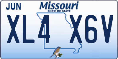 MO license plate XL4X6V