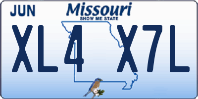 MO license plate XL4X7L