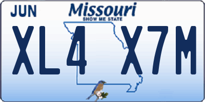 MO license plate XL4X7M