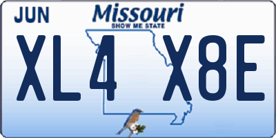 MO license plate XL4X8E