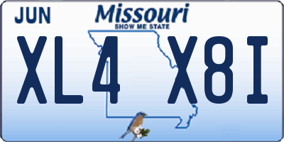 MO license plate XL4X8I