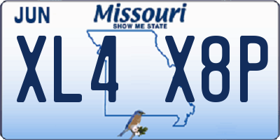 MO license plate XL4X8P