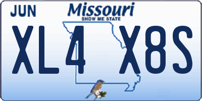 MO license plate XL4X8S