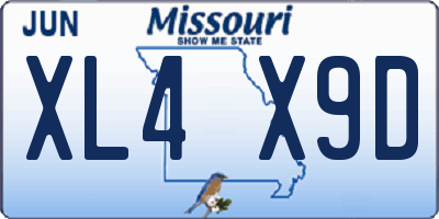 MO license plate XL4X9D