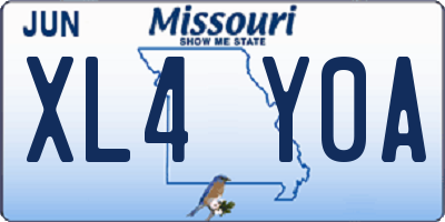 MO license plate XL4Y0A