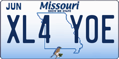 MO license plate XL4Y0E