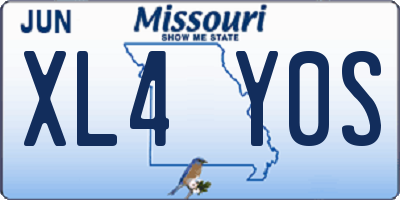 MO license plate XL4Y0S