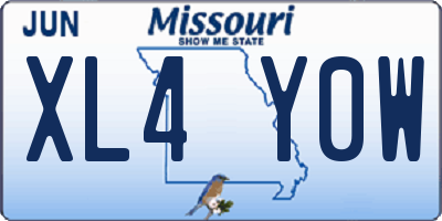 MO license plate XL4Y0W