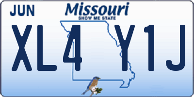 MO license plate XL4Y1J