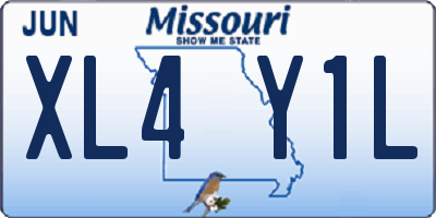 MO license plate XL4Y1L