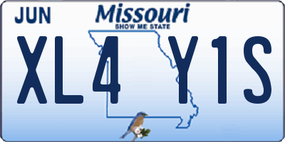 MO license plate XL4Y1S