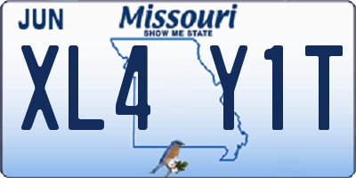 MO license plate XL4Y1T