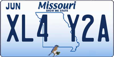 MO license plate XL4Y2A