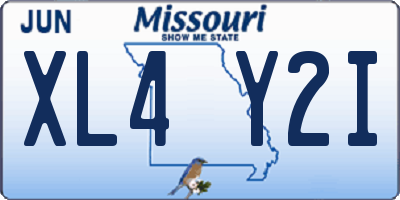 MO license plate XL4Y2I