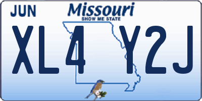 MO license plate XL4Y2J