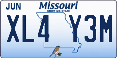 MO license plate XL4Y3M