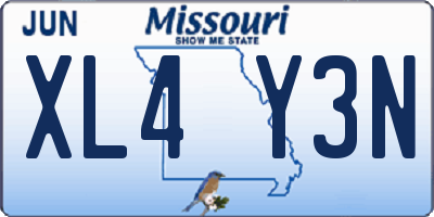 MO license plate XL4Y3N