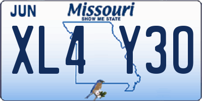 MO license plate XL4Y3O