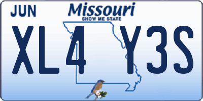 MO license plate XL4Y3S