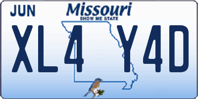 MO license plate XL4Y4D