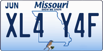 MO license plate XL4Y4F