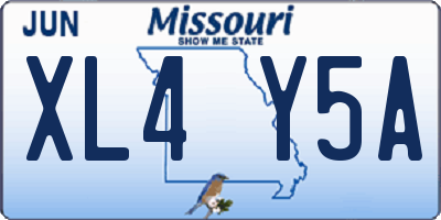 MO license plate XL4Y5A