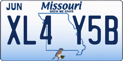 MO license plate XL4Y5B