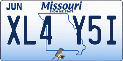 MO license plate XL4Y5I