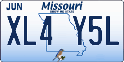 MO license plate XL4Y5L