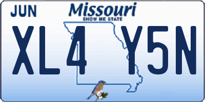 MO license plate XL4Y5N