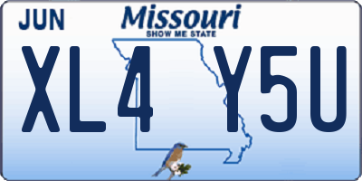 MO license plate XL4Y5U