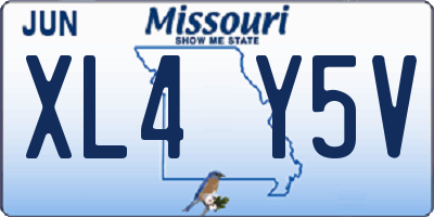 MO license plate XL4Y5V