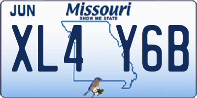 MO license plate XL4Y6B
