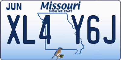 MO license plate XL4Y6J