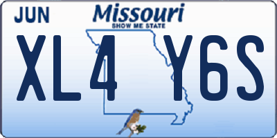 MO license plate XL4Y6S
