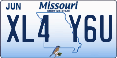 MO license plate XL4Y6U