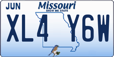 MO license plate XL4Y6W