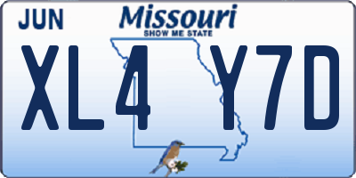MO license plate XL4Y7D