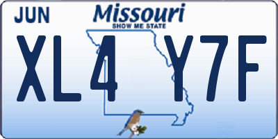 MO license plate XL4Y7F
