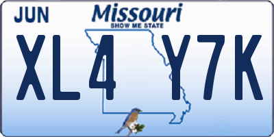 MO license plate XL4Y7K