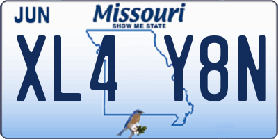 MO license plate XL4Y8N