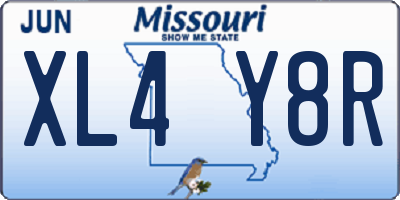 MO license plate XL4Y8R