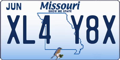 MO license plate XL4Y8X