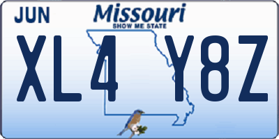MO license plate XL4Y8Z