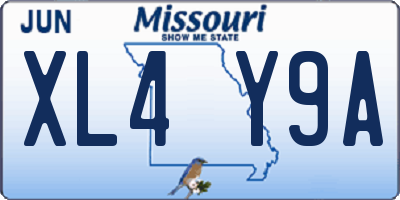 MO license plate XL4Y9A