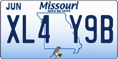 MO license plate XL4Y9B