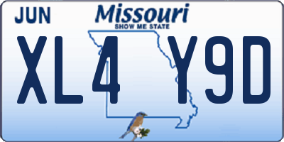 MO license plate XL4Y9D